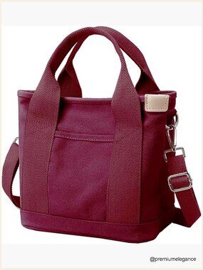 Canvas Tote Bag with Zipper Crossbody Shoulder Handbag Large Small
